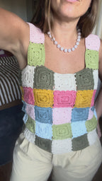 Edna Grandma Square Crochet Tank