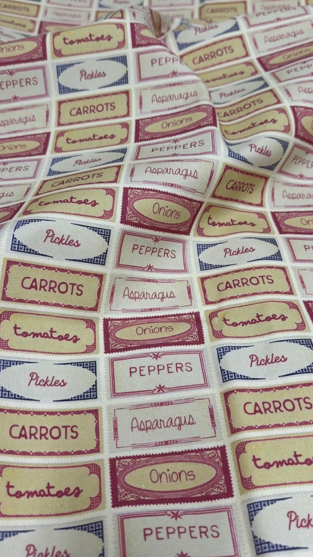 Edith Vintage Recipe Canvas Fabric