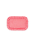 Ruffle Gingham Pouch Red