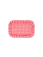 Ruffle Gingham Pouch Red