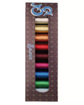 Set of colorful spools of thread in a decorative box with Sajou brand logo.