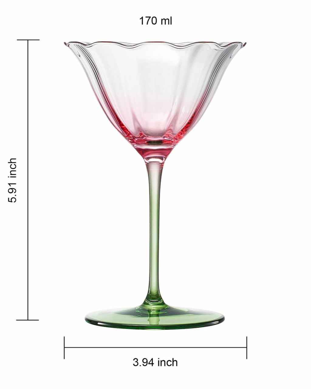 Tulip-Shaped Champagne Coupe Glasses