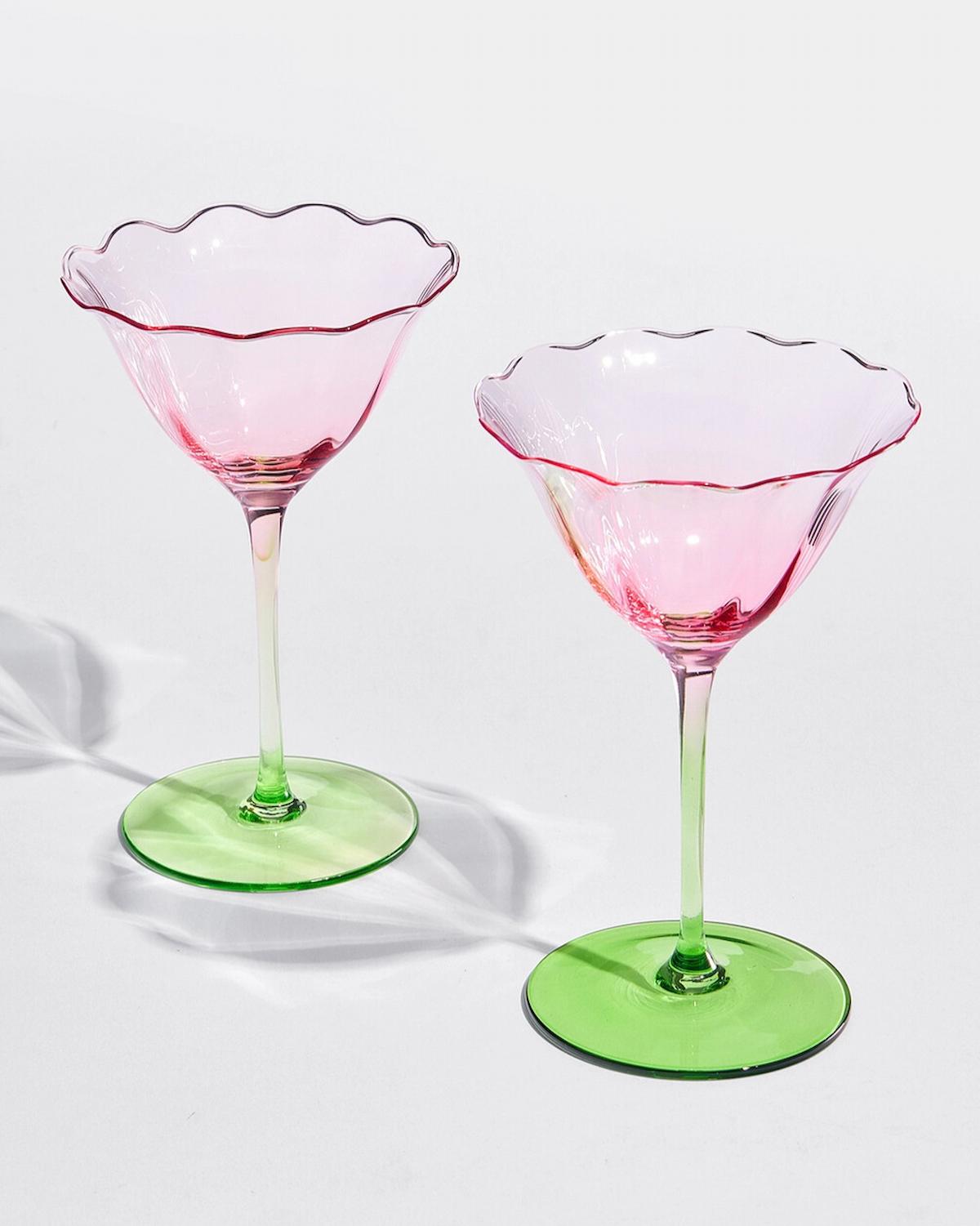 Tulip-Shaped Champagne Coupe Glasses