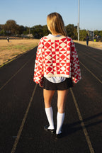 Sunday Quilt Cardigan Red