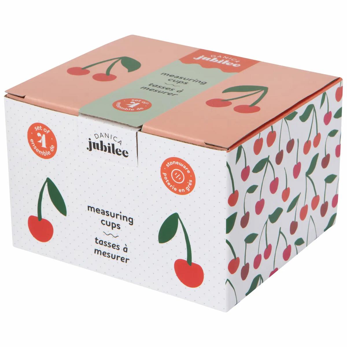 Box of Danica Jubilee measuring cups with cherry design