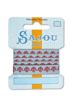 Sajou Woven Ribbon Red-Sky Blue - Comptoir Motif 05