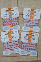 Sajou Woven Ribbon Red-Sky Blue - Comptoir Motif 05