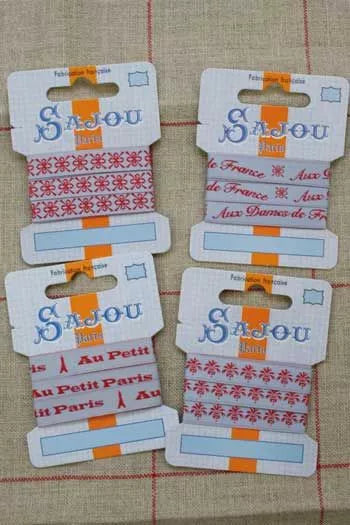 Sajou Woven Ribbon Red-Sky Blue - Comptoir Motif 05